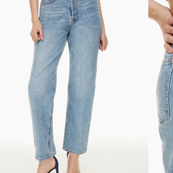 Never Worn Aritzia Denim Forum Joni High Rise Loose in Picture This Bleu Sz 26 - Picture 2 of 12